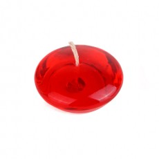 3" Clear Red Gel Floating Candles (72pcs/Case) Bulk